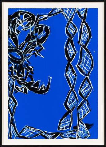 Dhambit Munuŋgurr Biranybirany, 2024; 3787-24; acrylic on paper; 112.5 x 77 cm; enquire