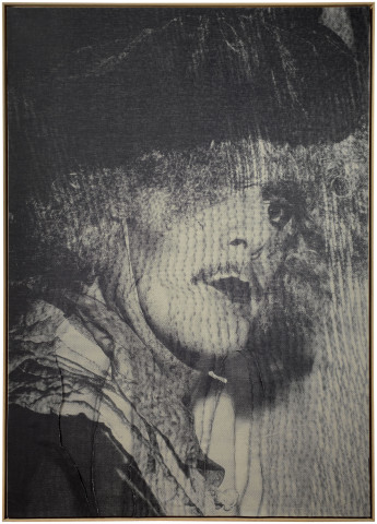 David Noonan Untitled, 2012; screen-printed jute and linen collage; 204 x 146 cm; enquire