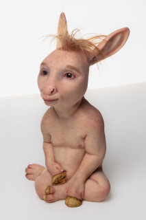 Patricia Piccinini The Pacifist, 2023; silicone, resin, towelling, hair; 35 x 19 x 25 cm; Edition of 6 + 2 AP; enquire