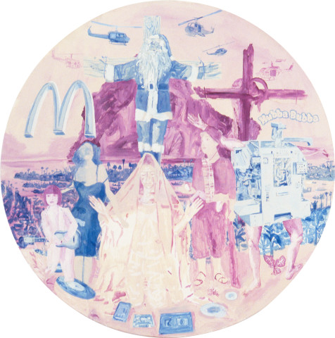 Geoff Lowe and the wind cries Mary I, 1993-94; oil on linen; 152 cm diameter; enquire