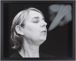 Julie Rrap Blow Back #7, 2018; digital print and handground glass; 52 x 64 cm; Edition of 3 + AP 1; enquire