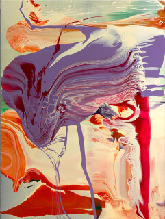 Dale Frank As her black keyhole eyes sucked his universe swirling to some other side, 2012; varnish on canvas; 160 x 120 cm; enquire