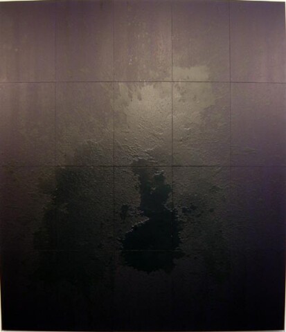 Lindy Lee Master Tan of the Purple Corona, 2003; oil, wax and acrylic on board; 20 panels, 166 x 142.5 cm; enquire