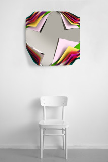 Jim Lambie Metal Box (Antofagasta), 2024; polished steel and aluminium sheets,
gloss paint; 80 x 80 x 12 cm; enquire