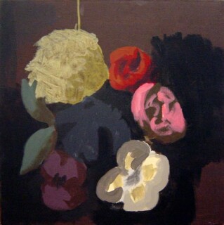 Tony Clark Floral Design with Viola, 2002; Acrylic on canvas; 51 x 51 cm; enquire