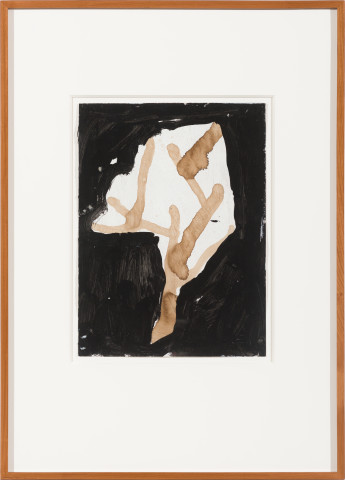 Newell Harry Untitled, 2005-06; bitumen wash, black and white gesso on craft paper; 71 x 51 cm; (framed); enquire