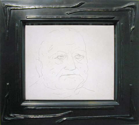 Hany Armanious Untitled hair drawing # 5, 2003; human hair and acrylic binder on polyester, framed; 25.5 x 30 cm; (canvas size) 44.4 x 49.2 cm (frame size); enquire