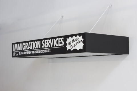 Callum Morton Immigration Services, 2012; timber, synthetic polymer paint, steel
; 20 x 180 x 80 cm; enquire