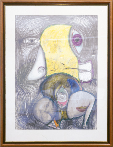 Dale Frank The Milanese Artist I, 1985; pencil & mixed media on paper; 131 x 110 cm; enquire