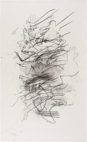 Julie Rrap Shadowed, 2022; charcoal pastel on watercolour paper; 250 x 150 cm; more info; enquire