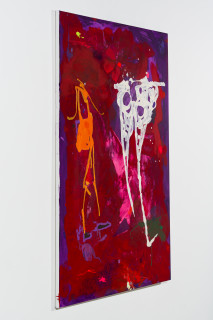 Tom Polo slow ghost (lelelelelegs), 2026; acylic and Flashe on polycotton; 182 x 138 cm; enquire