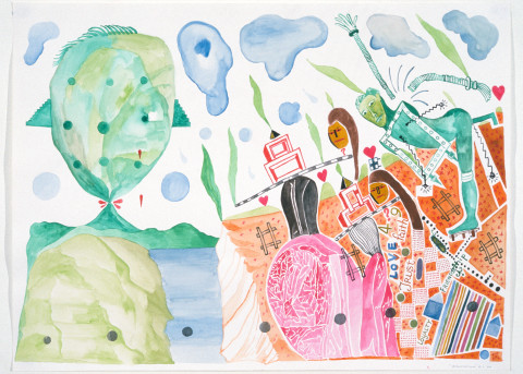 Gareth Sansom Dislocation, 1989; watercolour on paper; 56 x 76 cm; enquire