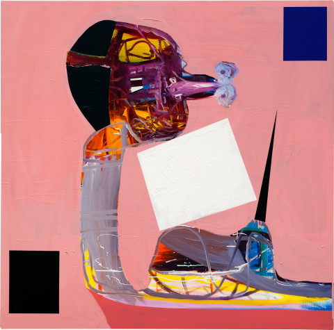 Gareth Sansom Coxswain, 2010; Oil and enamel on linen; 122 x 122 cm; enquire
