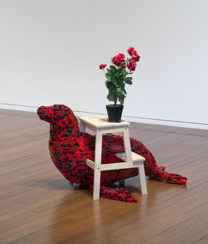 Claire Healy and Sean Cordeiro Kitchen / Pantry – Seal, 2014; Lego, Ikea foot stool and plant; 103 x 110 x 60 cm; enquire