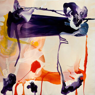 Dale Frank Marigolds and science and love billpay, 2010; varnish on canvas; 200 x 200 cm; enquire