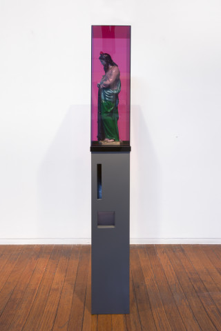 Mikala Dwyer The Letterbox St Jude, 2018; Perspex, steel, St Jude; 176 x 23 x 31 cm; enquire