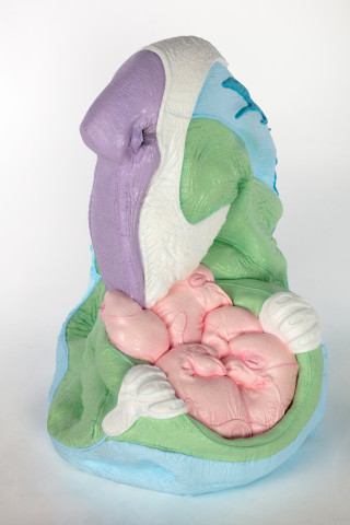 Patricia Piccinini Creche, 2025; silicone, resin; 47 x 42 x 35 cm; From a suite of 6 colour variations; more info; enquire