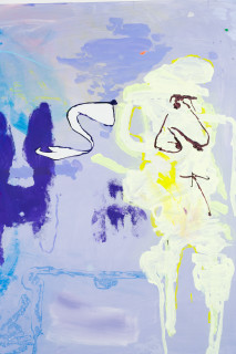 Tom Polo legs, lungs (detail), 2026; acrylic and Flashe on polycotton; 213 x 198 cm; enquire