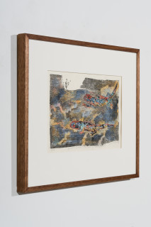 John Wolseley Great Desert Skinks I, 2026; woodcut and watercolour on Tengucho paper; 32 x 48 cm; 61 x 77 cm (framed); Edition of 20; enquire