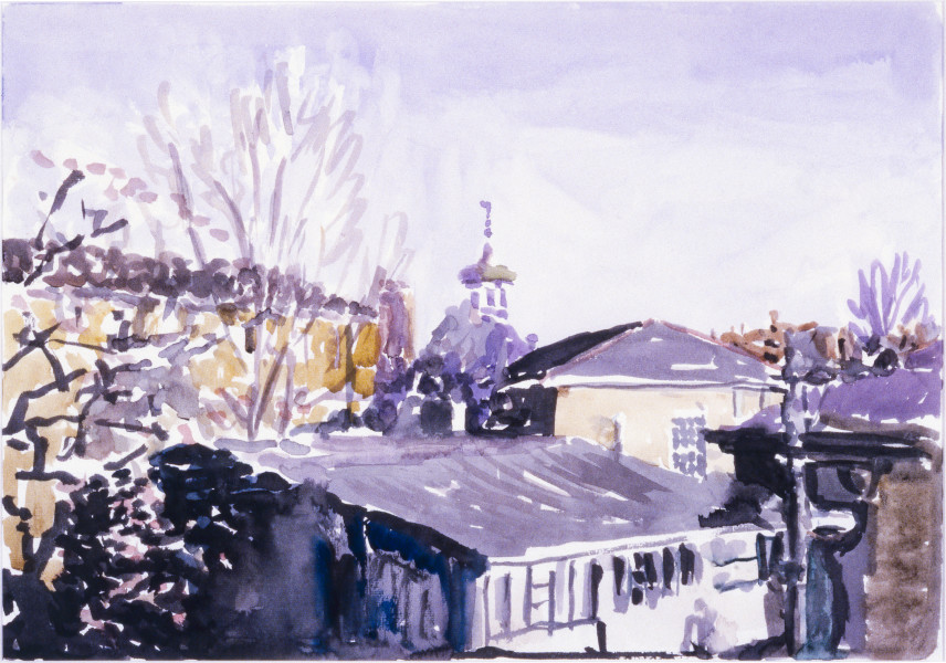 Gunter Christmann, Rebusuber Suberebus, 1988; watercolour on Inges paper; 59.5 x 73.5 cm