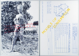 Merilyn Fairskye Models of Consumption, 1985; pastel and charcoal on paper; 2 panels; 112 x 76 cm each; enquire