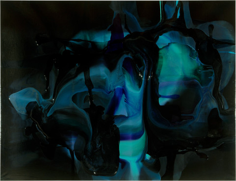 Dale Frank 4. The Unattended Funeral as drowning pores enlarge and open, 2007; varnish on canvas; 200 x 260 cm; enquire