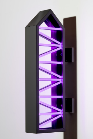 Callum Morton City Lights #9, 2026; steel, 2Pac polyurethane, lights; 99.5 x 38.5 x 15 cm; more info; enquire
