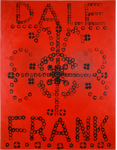 Dale Frank Surelytoodoo, 1990; acrylic potato print on canvas; 230 x 180 cm; enquire
