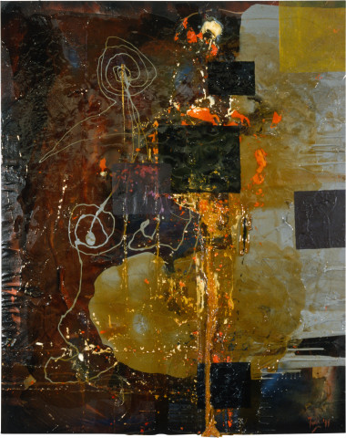 Dale Frank Elwyn’s Problem, 1989; oil and resin on canvas; 150 x 120 cm; enquire