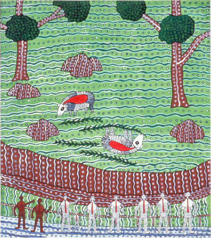 Robert Campbell Jnr I've Seen Panda Bears in Melbourne, 1989; acrylic on canvas; 122 x 109 cm; enquire