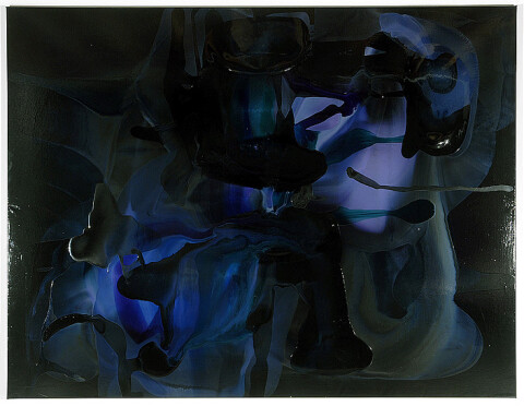 Dale Frank 6. The Unattended Funeral remembering when yurts and domes were futuristic , 2007; varnish on canvas; 200 x 260 cm; enquire