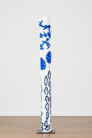 Dhambit Munuŋgurr Djirikitj, 2023; 3980-23; acrylic on Eucalyptus Tetradonta; 254 x 28 x 28 cm; enquire