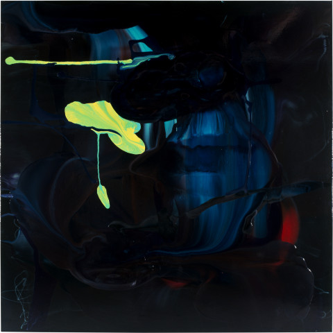 Dale Frank 15. The Unattended Funeral where you may feel Extra-Ordinary, 2007; varnish on canvas; 200 x 200 cm; enquire