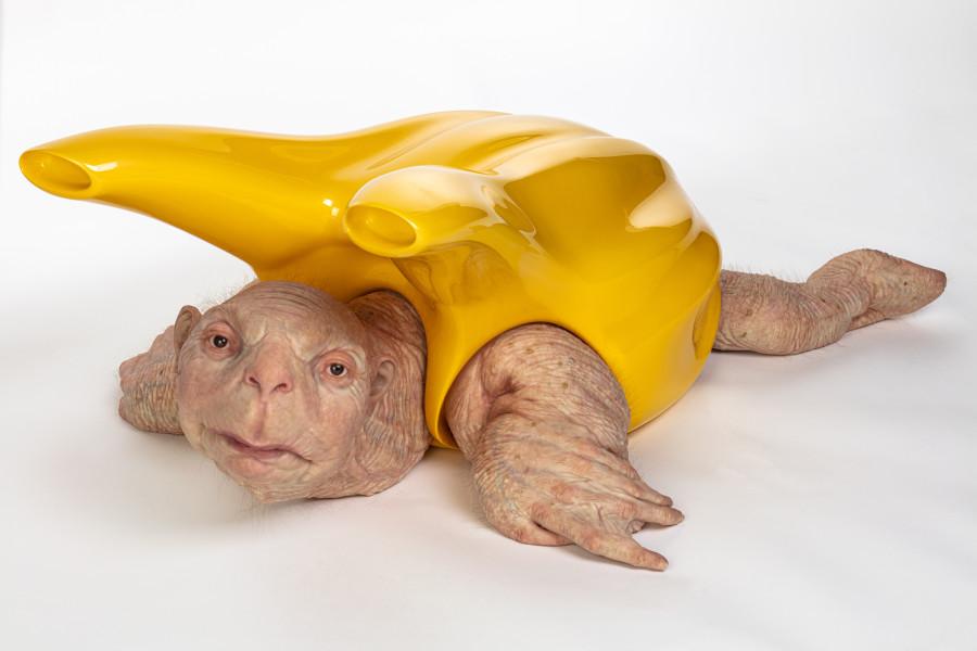 Patricia Piccinini Cleaner, 2019; fibreglass, auto paint, silicone, human hair; 30 x 70 x 90 cm; Edition of 3 + 1 AP; enquire