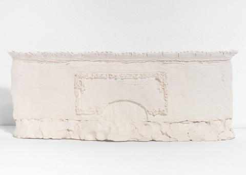 Linda Marrinon Proposal for the Refurbishment of the Facade of the National Gallery of Victoria after Louis Sullivan's National Farmers Bank, Owatonna, Minnesota, 1999; from the series Sculpture For The Home; White terracotta; 12 x 30 x 5 cm; enquire