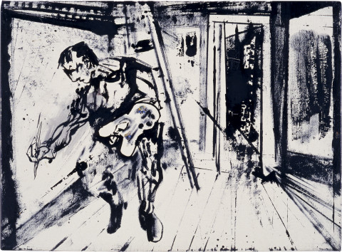 Victor Rubin Study for A Virtual Aviary, 1987; sketch on canvas; 41 x 56 cm; enquire