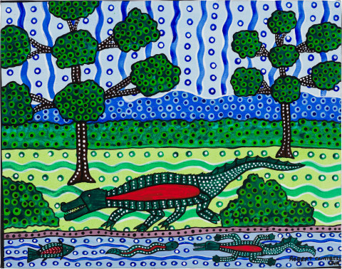 Robert Campbell Jnr Crocodile, 1989; acrylic on canvas; 45 x 57 cm; enquire