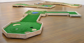 Newell Harry Tiger, 2005; plywood, astro-turf, PVC pipe, three pieces; overall dimensions variable; enquire