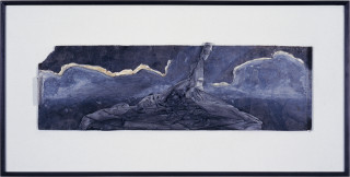 Richard Goodwin From Figure in Landscape Series, 1987; chalk, graphite, silicon and cloth on masonite; 50 x 100 cm; enquire