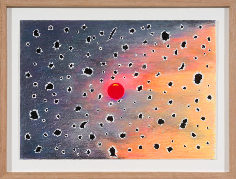 Callum Morton The Hole Story #12: Space Junk, 2026; pencil and gouache on paper; 30 x 42 cm; more info; enquire