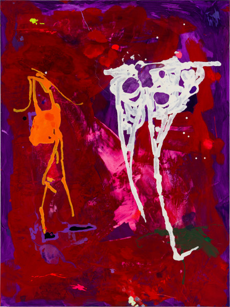Tom Polo slow ghost (lelelelelegs), 2026; acylic and Flashe on polycotton; 182 x 138 cm; enquire