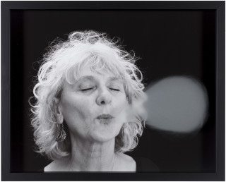 Julie Rrap Blow Back #10, 2018; digital print and handground glass; 52 x 64 cm; Edition of 3 + AP 1; enquire