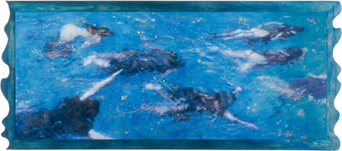 Annette Bezor Heads Above Water III, 1986; oil on canvas; 100 x 244 cm; enquire