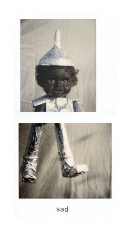 Destiny Deacon Sad, 1998-03; light jet print from Polaroid original; 200 x 100 cm; Edition of 15 + AP; enquire