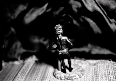 Destiny Deacon Back Up, 2005; lightjet print from orthochromatic film negative; 81 x 111.2 cm; Commissioned by the Australian Centre for Contemporary Art as part of NEW05; Edition of 15; enquire