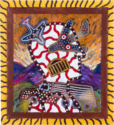 Gary Carsley A head containing many of the secrets of a world, 1985; oil and spray paint on linen; 70 x 66 cm; enquire