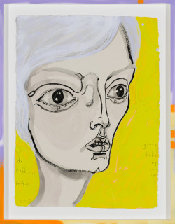 Del Kathryn Barton gunna take my own car, 2019; gouache on paper, hand finished frame; 87 x 67.5 cm; Enquire
