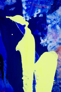 Tom Polo and afterwards, a night sky (detail), 2026; acrylic, gouache and Flashe on polycotton; 182 x 138 cm; enquire