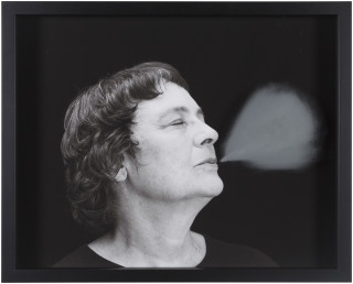 Julie Rrap Blow Back #15, 2018; digital print and handground glass; 52 x 64 cm; Edition of 3 + AP 1; enquire