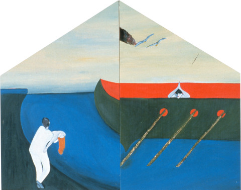 Vivienne Shark LeWitt House of the True Heart, 1984; acrylic on wood, 2 panels; 57 x 45 cm; enquire